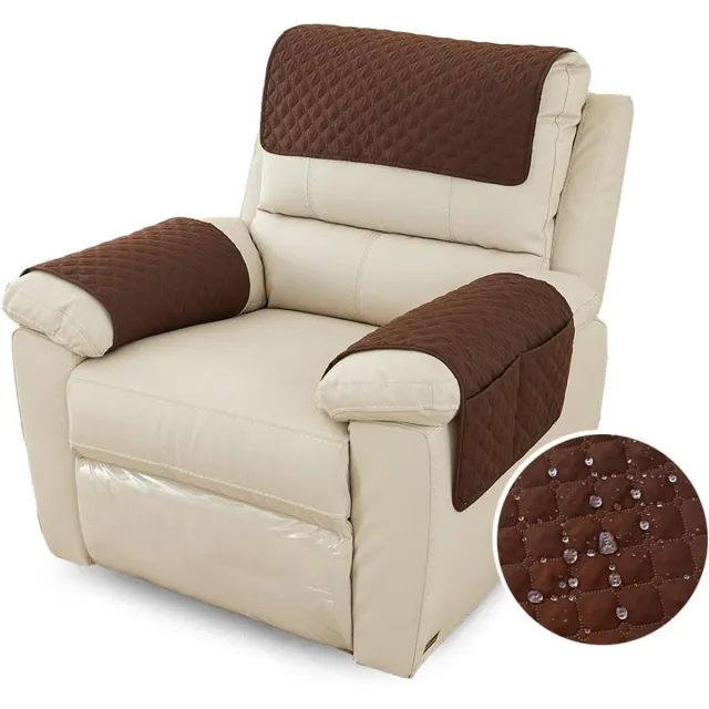 Ibenzoa Beschermende en Comfortabele Stoelhoes van Gestreept Patroon, Geschikt voor 1-Zits Stoelen en Sofa's, Bruin