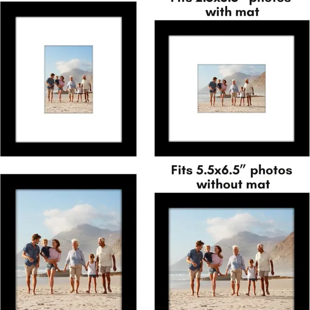Famanu Set van 5 mini zwarte fotolijsten 5.5x6.5cm collage