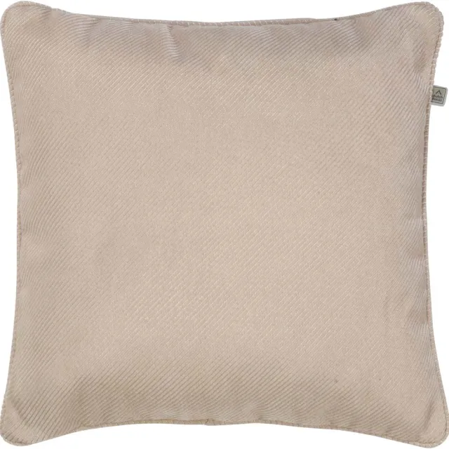 Dutch Decor HULTET - Kussenhoes 45x45 cm - lichtroze stof - glanzende bege sierdraad - opvallende rits - met rits