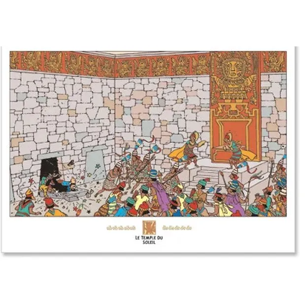 Tintinimaginatio Kuifje Poster – De Zonnetempel – Schatkamer Scène – Klassieke Stripdecoratie -50x70cm multi