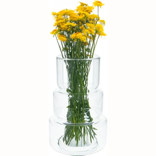 Bellatio Flowers & Plants Bloemenvaas Margo - helder transparant glas - 18 x 28 cm - decoratieve vaas - bloemen/takken