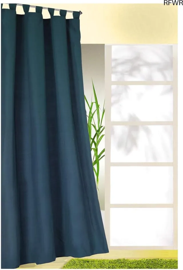 RFWR Decoratief gordijn met lussen en plooiband - Effen ondoorzichtig en lichtdoorlatend (175 x 140 cm, donkerblauw)