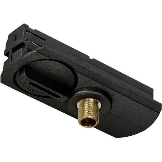 Fantasia Track monofase adapter voor railverlichting in wit, klikbevestiging met kwartslag, voor monofasige spanningsrail.