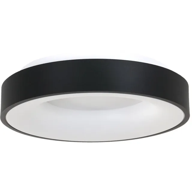 Steinhauer Plafonnière Steinhauer Ringlede Ø48cm Zwart, Modern, Kunststof en Metaal, Binnenverlichting Wit / Zwart