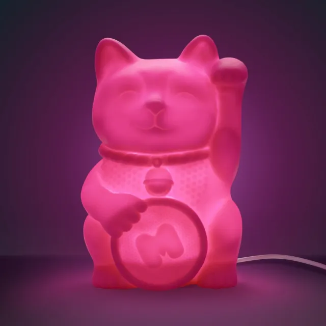 Mustard Tech Laptop USB-Lamp - 12x17 cm - Lucky Cat - Pink Roze