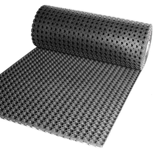ANRO Rubberen Deurmat Zwart 50x100cm – Ringmat Honingraatmat Antislip Buiten Rubbermat Schoonloopmat