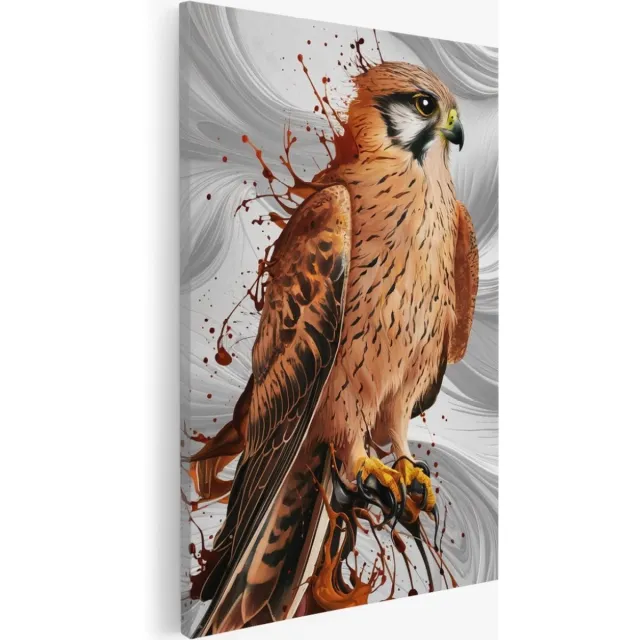 Saammp Canvas Schilderij - Vogel - Abstract - Dieren - 20x30 - Foto op canvas - Wanddecoratie - Muurdecoratie Woonkamer - Slaapkamer decoratie - Canvas Print Multicolor