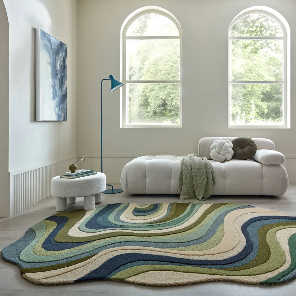 Flair Rugs wollen vloerkleed ovaal groen, foto 2