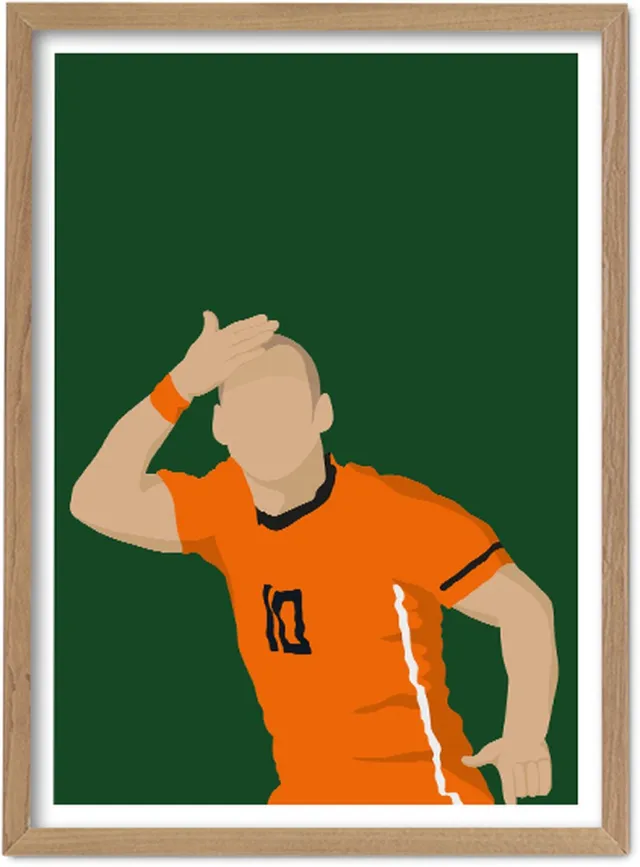 FC Kluif 'Wes met het Bolletje' poster - Nederlands Elftal Poster - 70 x 50 cm wit