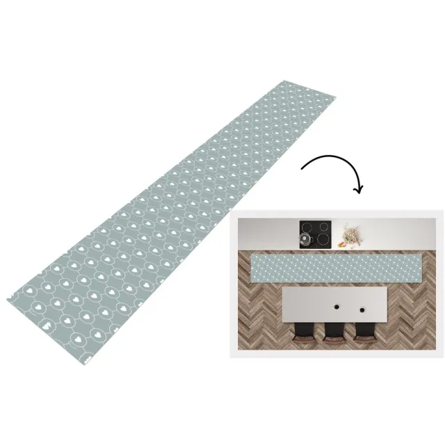 KitchenYeah Keukenloper - Keukenmat - Design - Geometrie - Patroon - Hart - Keuken vloerkleed multicolor