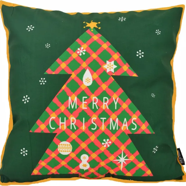 Gek op Kussens! Kerst Kerstboom Kleur Kussenhoes | Katoen/Linnen | 45 x 45 cm Groen