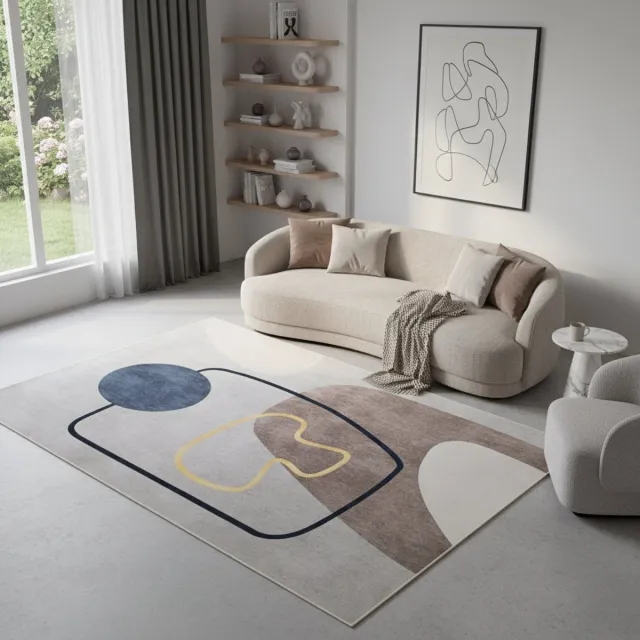 Tapiso Nora Vloerkleed Modern Grijs Bruin Geometrisch Ontwerp Vlekbestendig Antislip Laagpolig Tapijt voor Woonkamer Slaapkamer Eetkamer Hal Easy-Care & OEKO TEX