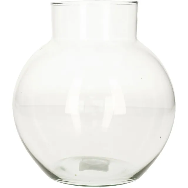 Hakbijl Glass Hakbijl bloemenvaas/terrarium bolvormig - D19 x H20 cm - glas - transparant bruin - 2L