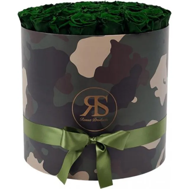 Rosuz Flowerbox Longlife Rihanna groen - Ruim assortiment aan Luxe & Handgemaakte cadeaus - Verras op een speciale manier - 2 jaar houdbare rozen! Donkergroen