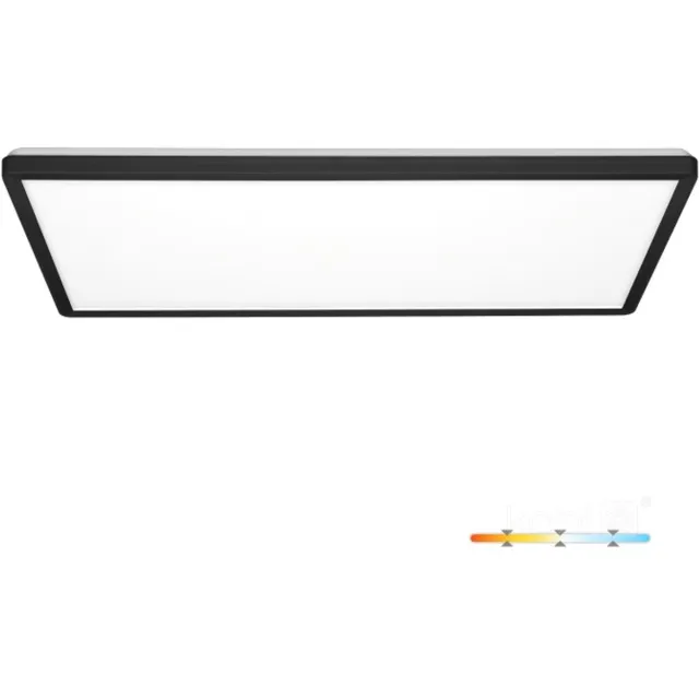 Kobi Premium LED plafondlamp NIVERA SQUARE 32W zwart IP54 3CCT | Geen fitting | Warm Wit-Koel Wit-Daglicht | 32 watt | 30.000 Branduren