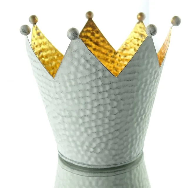 Scheulen kerstkroon Kirana grijs wit metaal goud Ø 14 cm