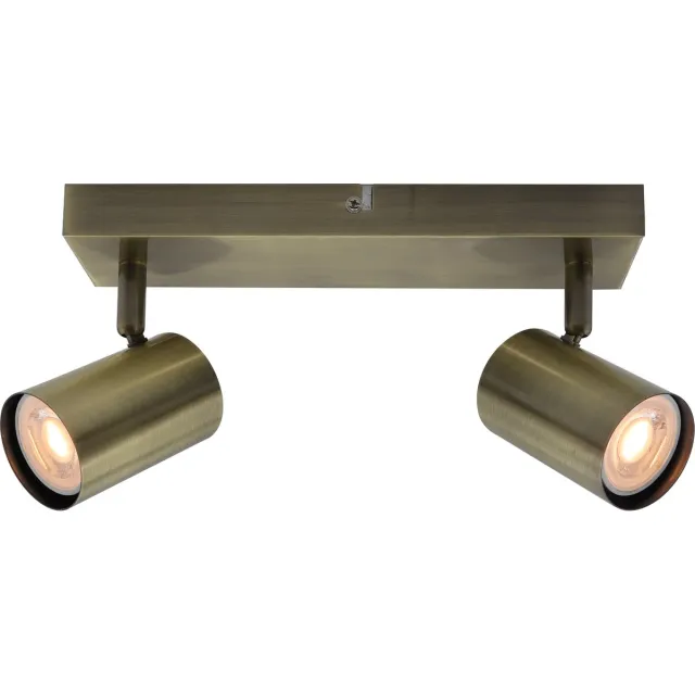 Olucia ELENA - Plafondlamp - Brons - 2L - Vorm: Rechthoek