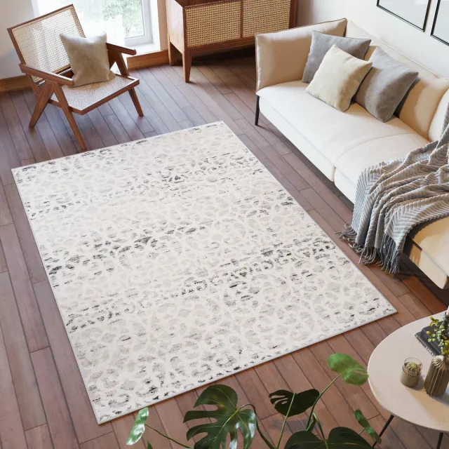 Tapiso Troya Vloerkleed Woonkamer Slaapkamer Licht Creme Design Eyecatcher Interieur Woonsfeer Modern Stijlvol Trendy Duurzaam Hoogwaardig Tapijt Lichtbeige1
