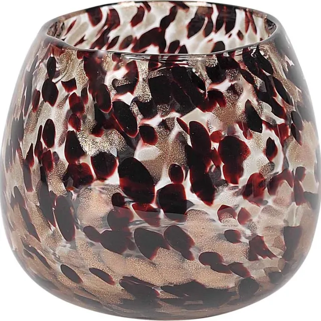 Rasteli Vaas - glas - rood - D14,6 x H12 cm - Opening 10 cm