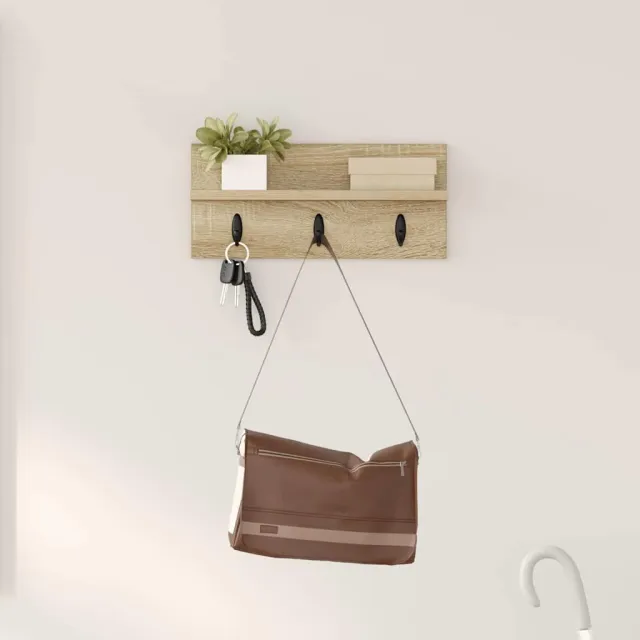 vidaXL Wandgemonteerde kapstok Sonoma Eiken 40 x 10,5 x 18 cm Beige