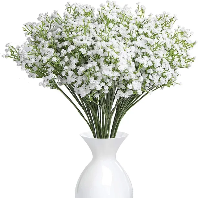 Unyqoos Set van 12 Witte Kunstbloemen voor Decoratie en Bloemstukken