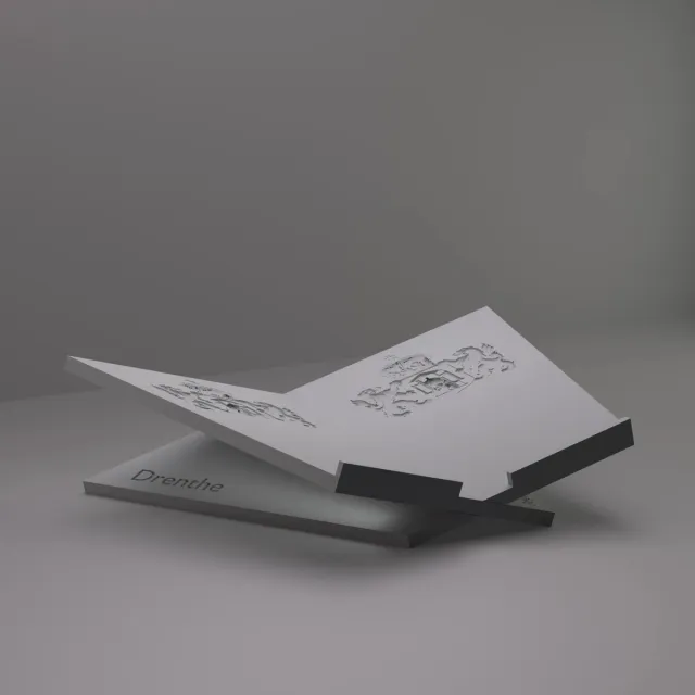 3d-gezellig Boekenstandaard Drenthe - Boekensteun - Boekenhouder - Book Holder - 37*25*10 cm - Grijs - 100% gerecycled PLA (bioplastic)