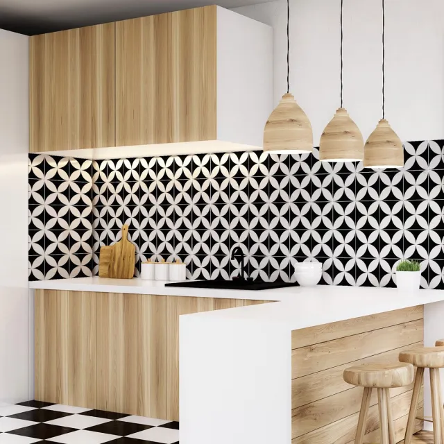 Ambiance Sticker Muurstickers - Zelfklevende tegelmuurstickers voor keuken en badkamer - AZULEJOS BENIGNO - 30 stickers 10x10cm Multi color