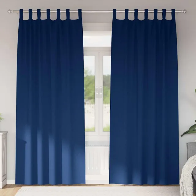 vidaXL Zwart-out Gordijnen met Ringen 2 st Donkerblauw 260 x 140 cm