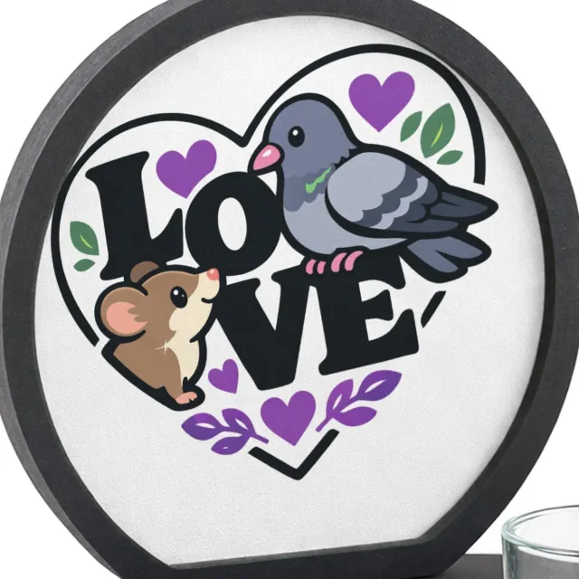 Mr Cadeautjes MDF inleg theelichthouder ~8 cm - design Een romantische maar luchtige dierencombinatie waarbij een v | cadeau Wit
