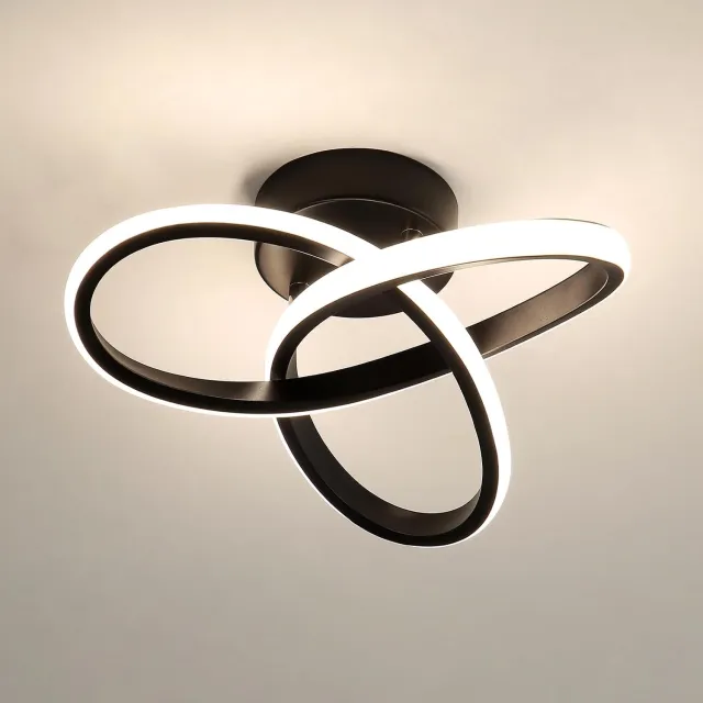 Riserva Modern, Eenvoudig - Plafondlamp - Zwart - 1-lichts - Aluminium+IJzer+Silicone - Studiekamer, Slaapkamer, Keuken, Woonkamer, Eetkamer