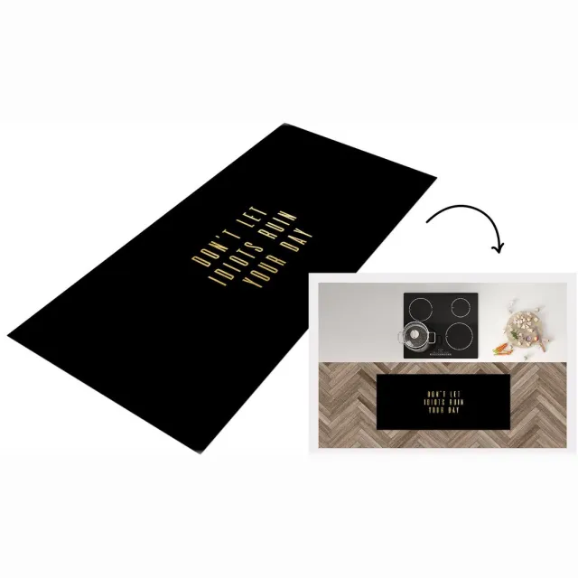 KitchenYeah Keukenloper - Loper keuken - Quote - Dag - Goud - Zwart - Keukenloper vinyl Multicolor