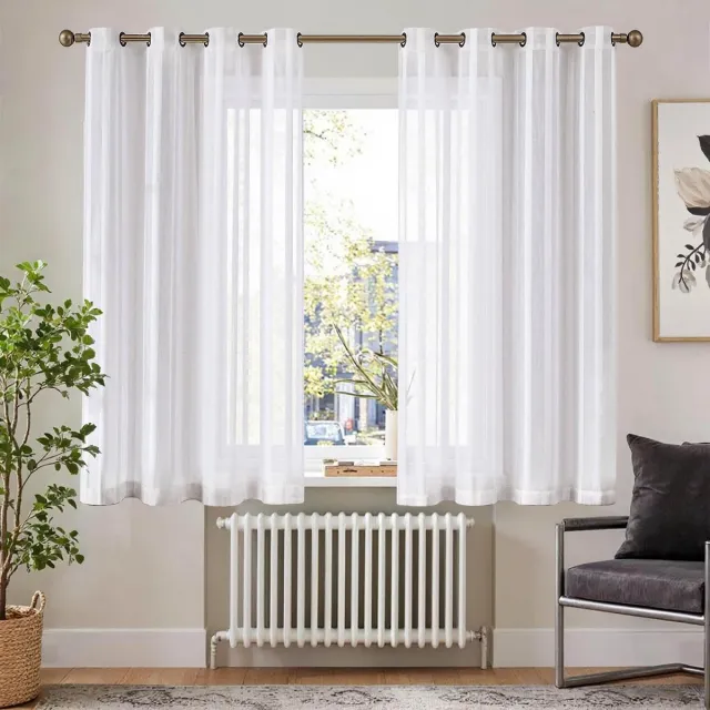 Unyqoos Moderne transparante gestreepte gordijnen voor sfeervolle kamers 145x140 cm wit