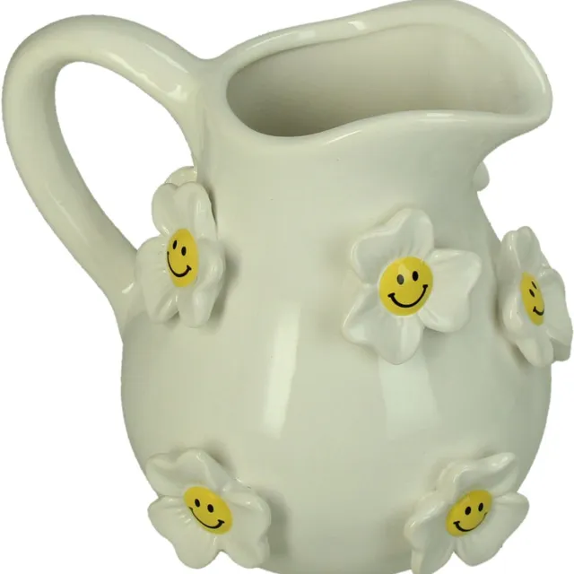 HD Collection Vase Flower Smiley Dolomite White 18.1x18.1x18.9cm