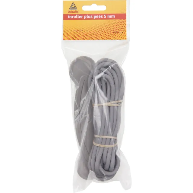 Deltafix Raamhor pees met inroller grijs 6.40meter lang x 5 mm. dik. Deltafix.