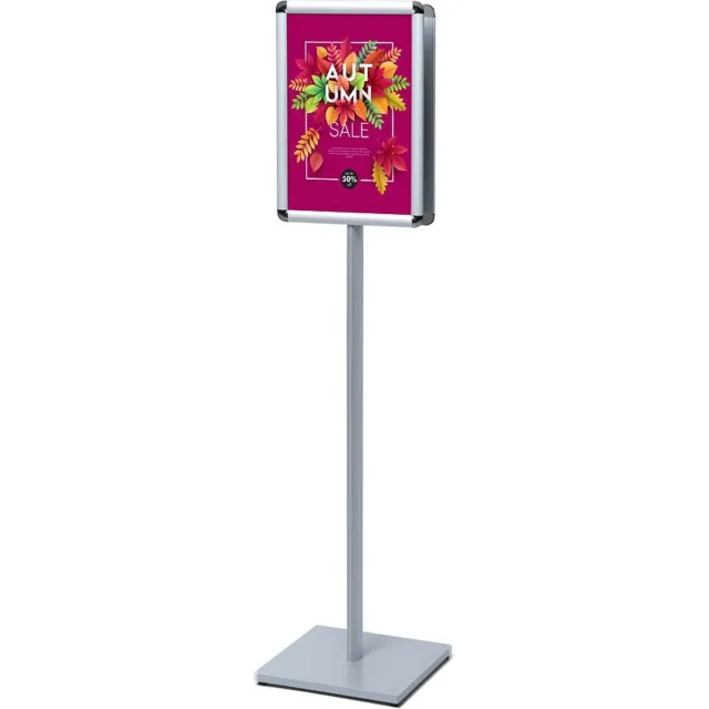 Syna Catching Posterstandaard A3 Ronde Hoeken 25 mm Dubbelzijdig - Syna CAPOA3R25D Zilver