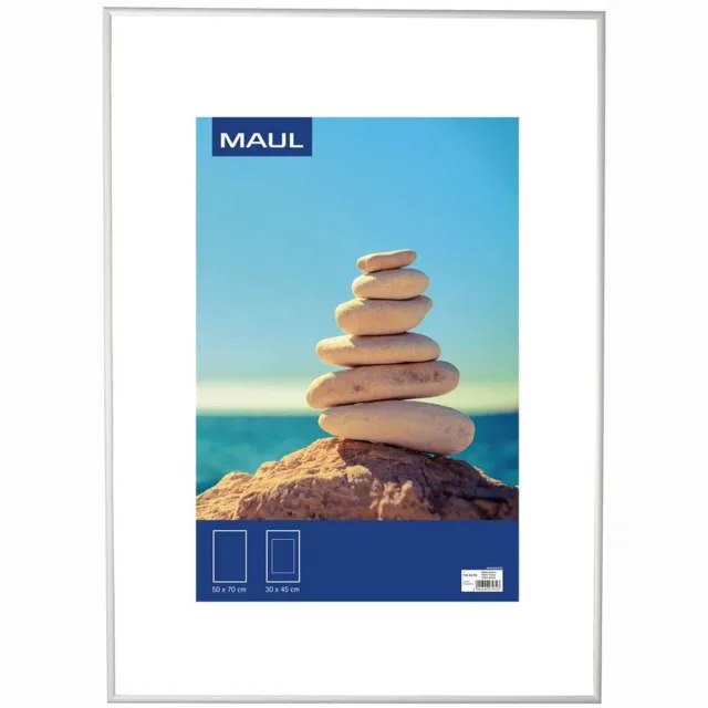Maul MAULdesign Fotolijst - 50 x 70 cm, ca. B2 - zilver - kunststof - 1 stuk - MAUL zilver|wit