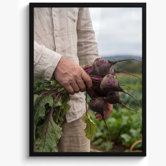 FrameYourWall Poster in lijst - Fotolijst 50x70 cm - Posters - Bieten - Vers - Moestuin - Posterlijst zwart - Decoratie - Wanddecoratie woonkamer - Muurdecoratie slaapkamer