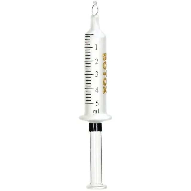 HD Collection Glazen Kerstornament Hanger – Botox Spuit – 16,4 cm – The Christmas Drug Store Collectie – Apotheek Thema
