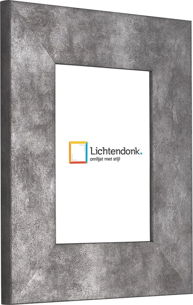 Lichtendonk Fotolijst - IJzer Industrieel - 6 cm breed profiel - Fotomaat 40x40 - Ontspiegeld glas - Art.nr. 10115542040401 GrijsGrijs