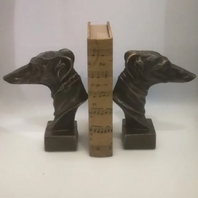 MadDeco gietijzer - boekensteunen - hond - whippet - hazenwindhond zie afbeelding