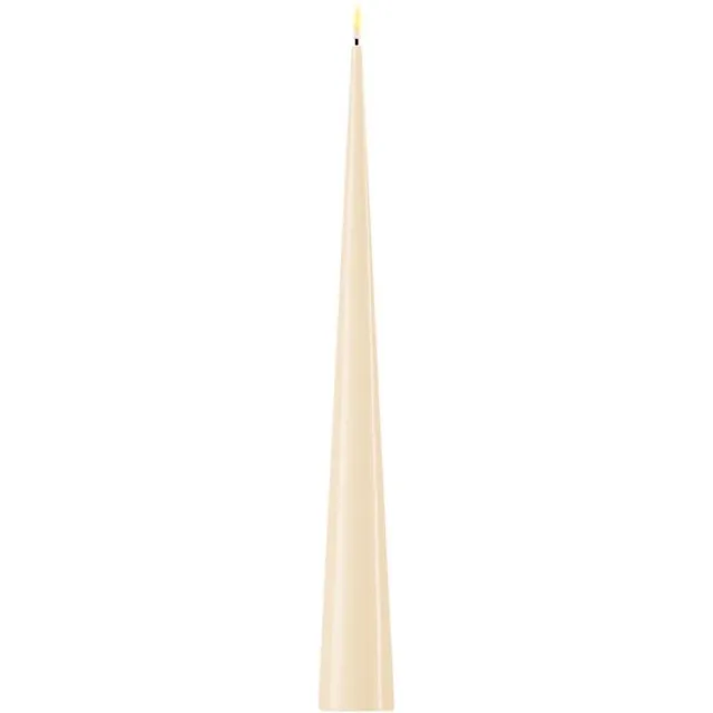 Deluxe Homeart Led Kaars Cream 5 x 38 cm (1x Christmas Cone Candles) net een ECHTE kaars
