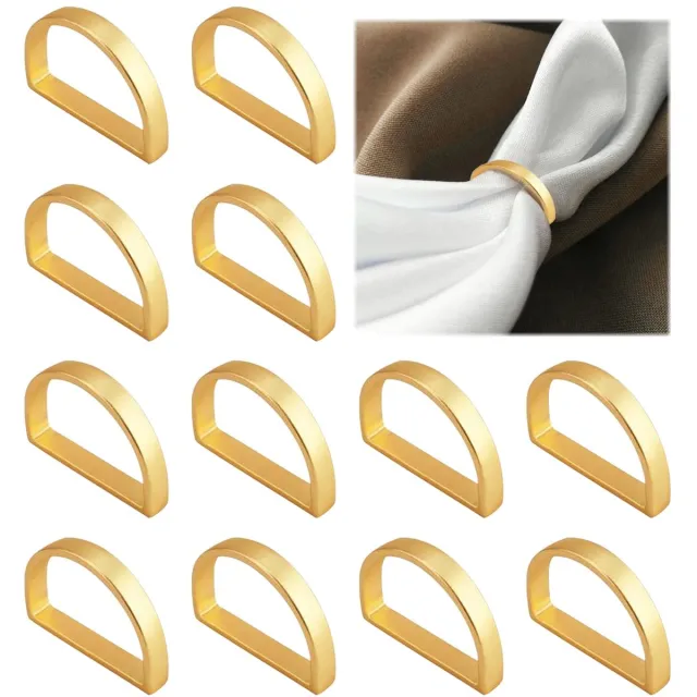 Famanu Set van 12 elegante metalen servetringen in goud, perfect voor bruiloften, diners en tafeldecoratie