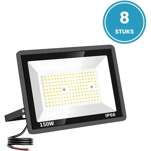 Tsong LED schijnwerper 150W - 8 stuks - Daglichtwit 6000K - 18.000 lm - 120° breedstraler - IP66