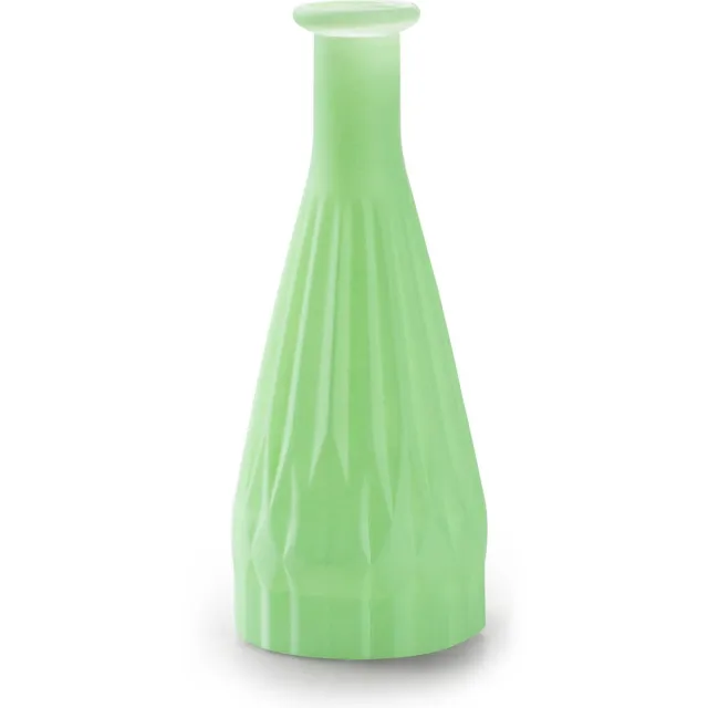 Jodeco Bloemenvaas Patty - mat groen - glas - D8,5 x H21 cm - fles vaas Mintgroen