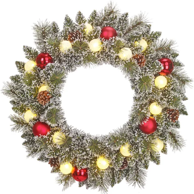 Black Box Trees krans Kaprun (h13xd60cm) frosted, groen