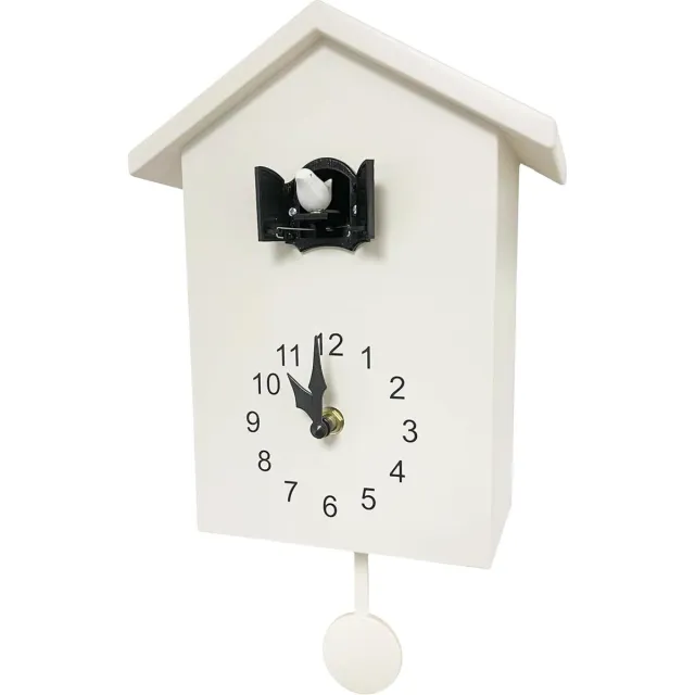 Lexium Store Lexium Koekoeksklok Modern - Minimalistische Koekoeksklok - Koekoek - Cuckoo Clock - Wandklok Wit