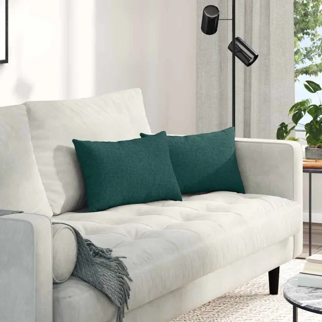 vidaXL Sofa Kussens 2 st Stof Donkergroen 50 x 30 cm