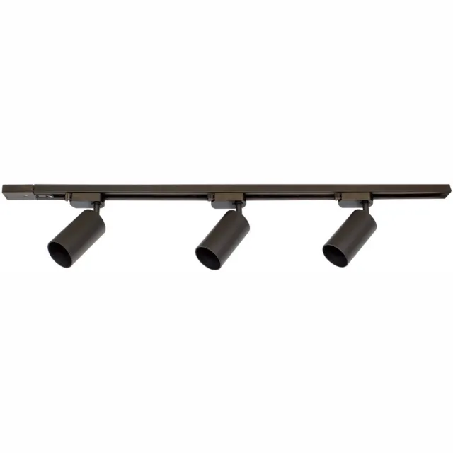 Integral 1 meter 1-fase railset zwart inclusief 3x GU10 Spots (excl. lichtbron) met eindkap | 3 x GU10