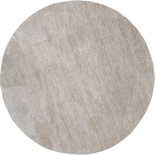 Veer Carpets Vloerkleed Nina 1601 Beige - Rond ø200 cm - Laagpolig Design Vloerkleed in Scandinavische / Japandi Stijl