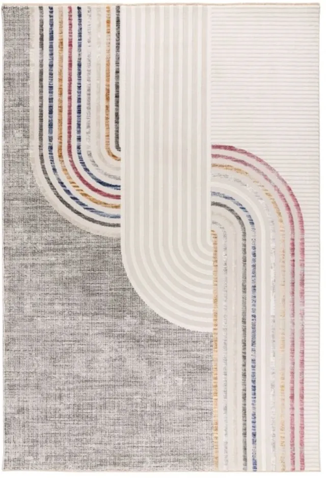 Muratap Vintage Japandi Vista Laagpolig Vloerkleed Multikleur- 160x230 CM